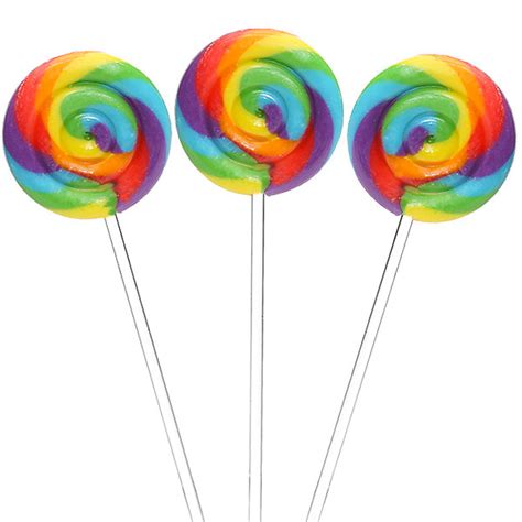 Rainbow Swirl Lollipops With Clear Plastic Sticks Yumjunkie