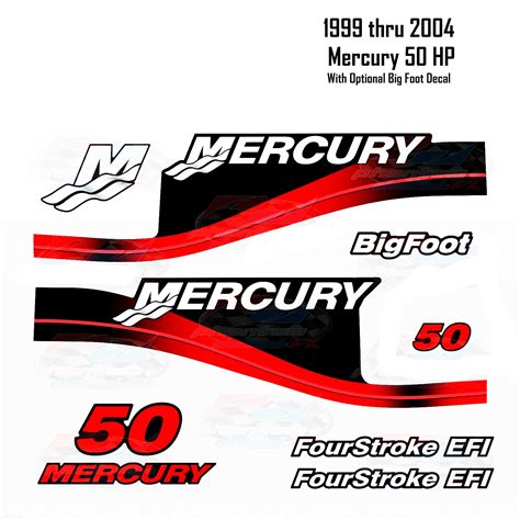 Boat Decals Boat Accessories And Gear Decal Set Mercury 40 Efi Bigfoot