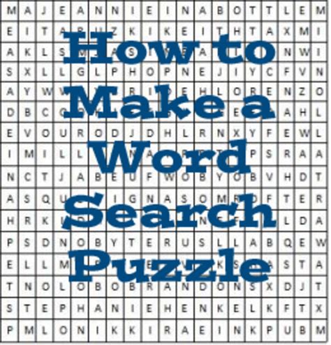 Make A Word Search Printable