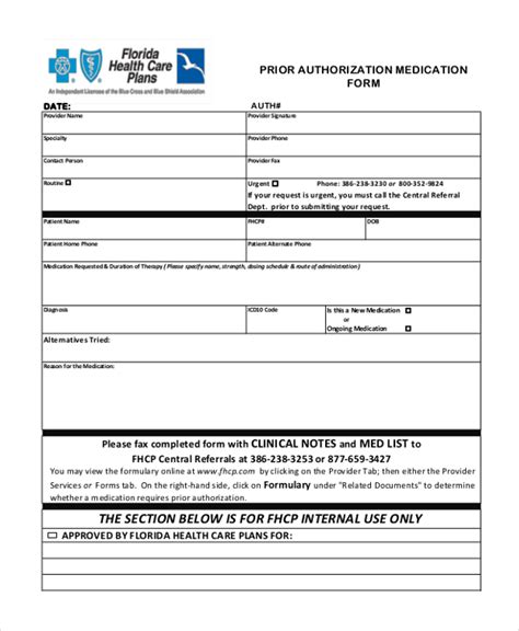 Prior Authorization Form For Healthcare Free Word Templates Gambaran