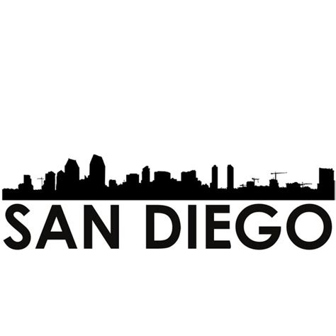 San Diego Skyline San Diego Svg Silhouette Svg Dxf Pdf Png Etsy