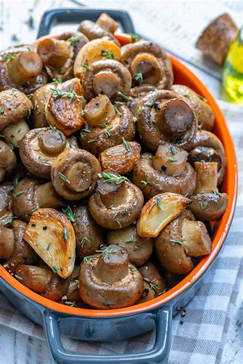 Healthy Garlic Oven Roasted Mushrooms Recipe Healthy Fitness Meals
