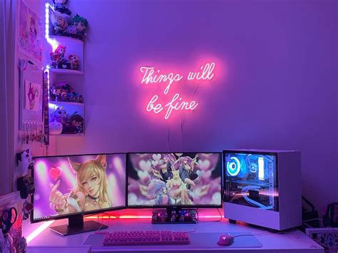 im so happy to be seeing more females gaming every day here is my girly themed setup