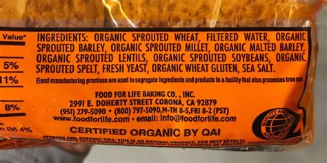 Functions of ingredients (yeast bread ingredients) foods. Ezekiel Bread Nutrition Label - Nutrition Ftempo