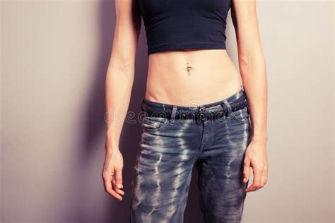 Young Woman With Toned Abs Stock Image Image Of Trendy 46428477