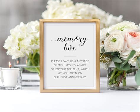 Memory Box Wedding Sign Leave Messages Of Advice And Well Etsy