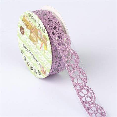 2 pieces diy colorful lace tape scrapbooking decoration roll tape candy color decorative sticker