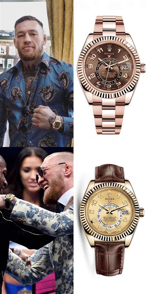 Conor Mcgregor Loves To Wear Rolex Watch Sky Dweller Everose And Yellow Gold With Different