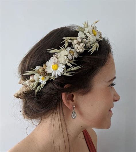 Dried Natural Flower Crown Head Dress For Wedding Festival Etsy