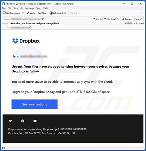 Dropbox Is Full Email Scam Removal And Recovery Steps Updated