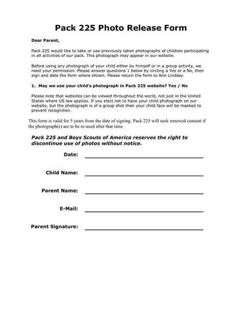 photo release form  word   formats
