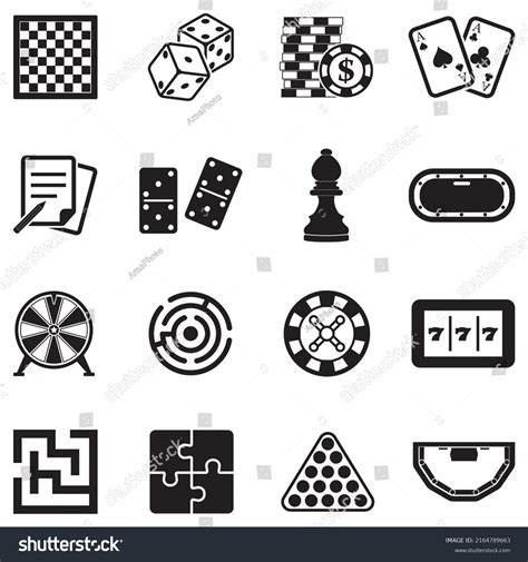 Board Game Icons Black Flat Design Stock Vector Royalty Free