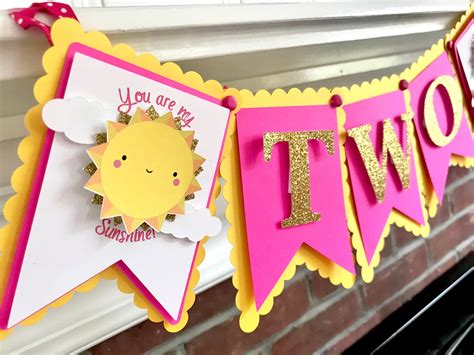 Sunshine Birthday Banner You Are My Sunshine Birthday Banner Etsy In