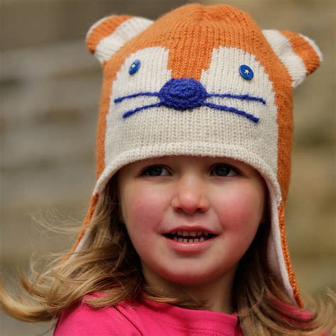 Ginger Fox Knit Hat By Piccalilly Notonthehighstreet