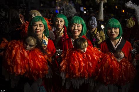 new york halloween parade shows off the city s scary side daily mail online