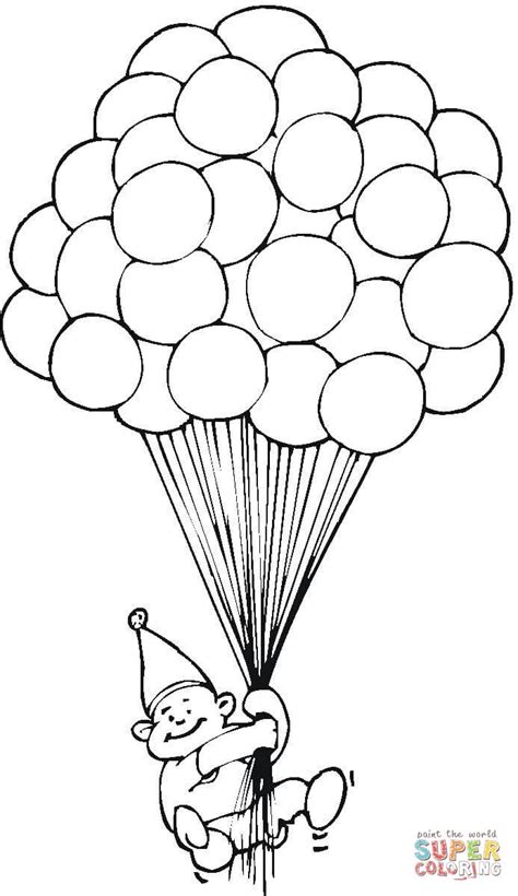 Printable hot air balloon coloring page. Hundred Of Balloons coloring page | Free Printable ...