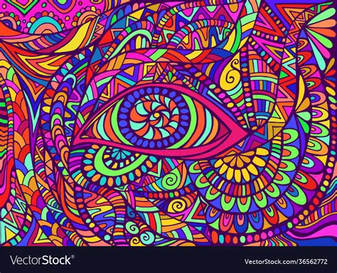 Trippy Hippie Rainbow Psychedelic Shamanic Eye Vector Image