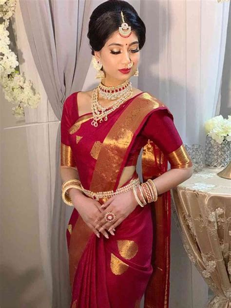 Stylish Maroon Colored Latest Silk Saree With Blouse Piece Dss165 Bridal Sarees South Indian
