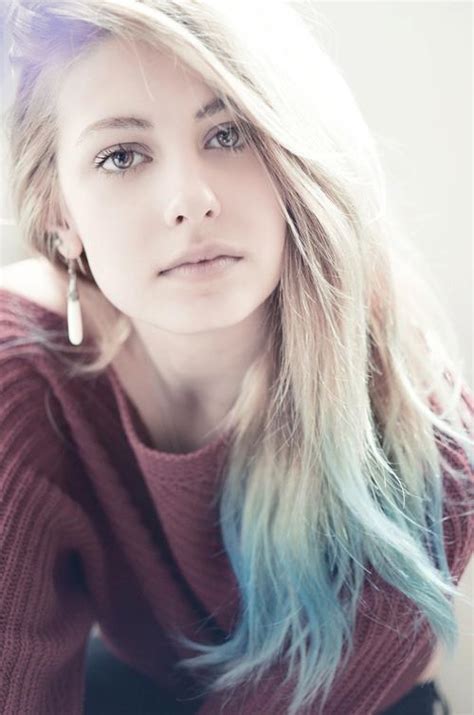 With silver hair colors, it can be difficult to get a perfect silver hair tone. Light Blue Dip Dye on Long Hair - Stylish Feminine ...