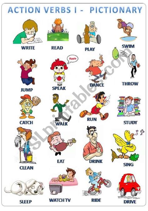 Verbs Pictionary Esl Worksheet By Estudiante Images