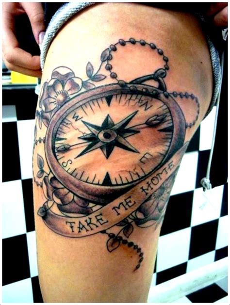 Get Awesome Compass Tattoo Designs