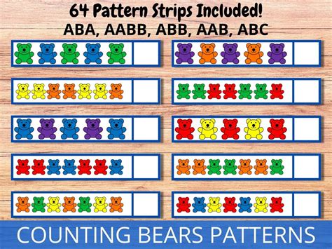 Counting Bears Pattern Activity Teddy Bear Counters Etsy