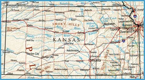 Kansas Map Tourist Attractions Travelsfinderscom