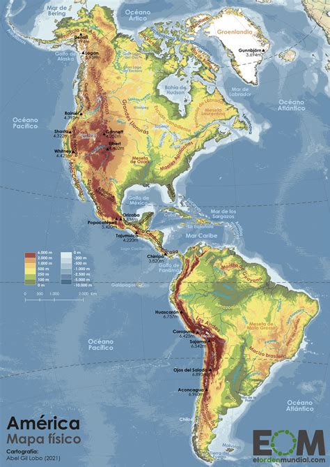 El Mapa Físico De América Mapas De El Orden Mundial Eom