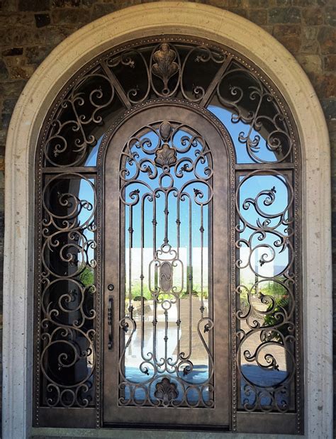 Entry Doors With Sidelights Single Wrought Iron Phoenix Valley
