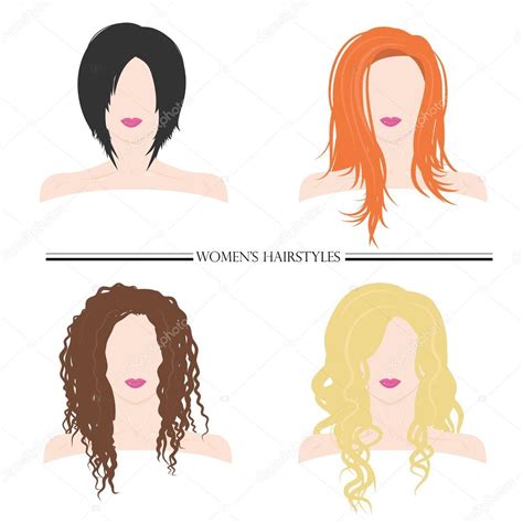 Womens Hairstyles Types Of Female Hairstyles Stock Vector Image By
