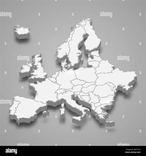 Mapa con division politica de europa fotografías e imágenes de alta