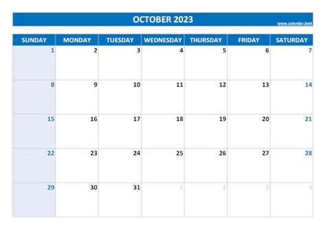 October 2023 Calendar Calendarbest