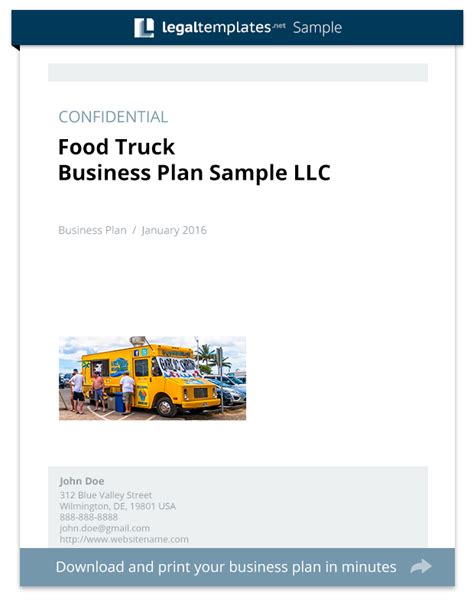 Î a market for your product and a thorough. Food Truck Business Plan Sample | Daycare business plan ...