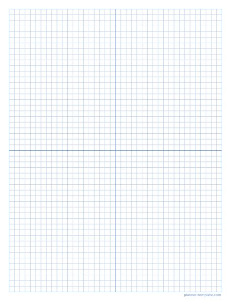 Printable Blue Color Graph Paper Template With Center Line Printable Images