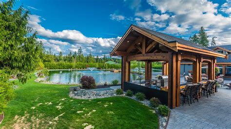 Western Red Cedar Outdoor Kitchen Island Timber Frame