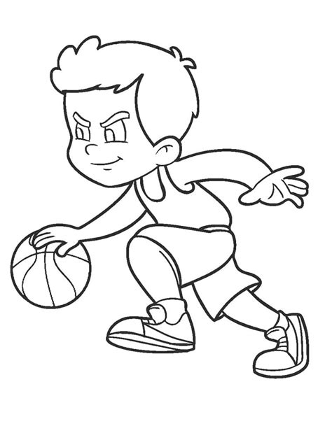 Little Boy Playing Basketball Coloring Page Download Print Or Color