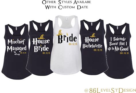 Harry Potter Bachelorette Shirt Set. House Bride Shirt. Harry Potter