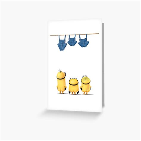 Three Funny Naked Minions Greeting Card For Sale By Hedgehog Redbubble