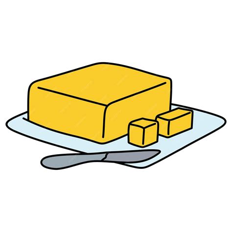 Premium Vector Butter Vector Illustration Cartoon Yellow Butter