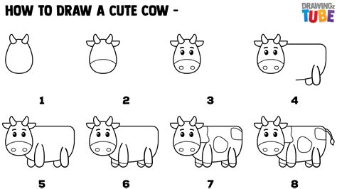 How To Draw Cow Easy Step By Step At Drawing Tutorials