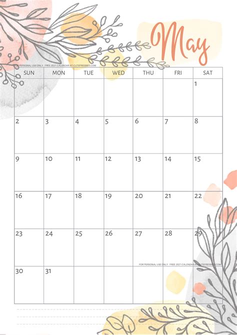 33 Printable Free May 2021 Calendars With Holidays Onedesblog