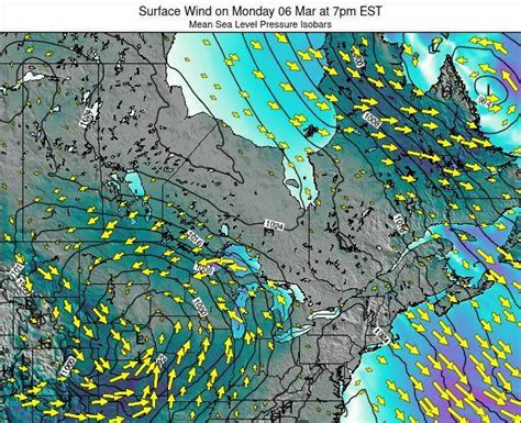 Ontario Surface Wind On Sunday 17 Mar At 1am Est