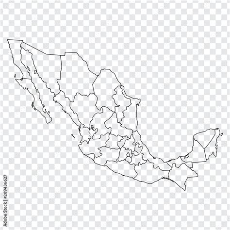 Blank Map Mexico Map Of Mexico With The Provinces High Quality Map Of