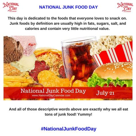 National Junk Food Day July 21 Food Foods To Avoid Junk Food