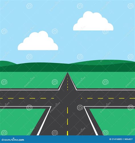 Road Intersection Stock Vector Illustration Of Grass 31416885