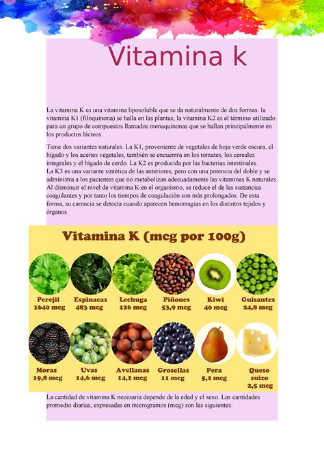 Vitamina K Toxicología Clínica La Vitamina K Es Una Vitamina