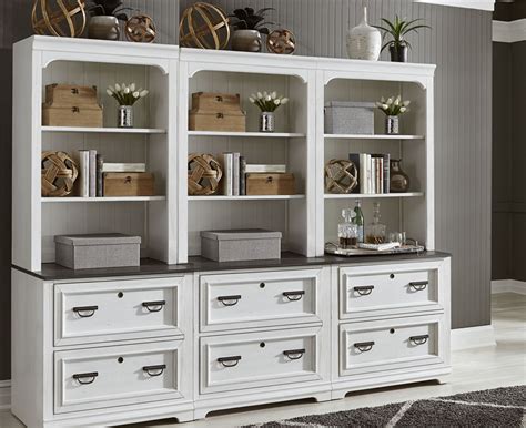 Allyson Park L Shaped Desk In Wirebrushed White Finish By Liberty