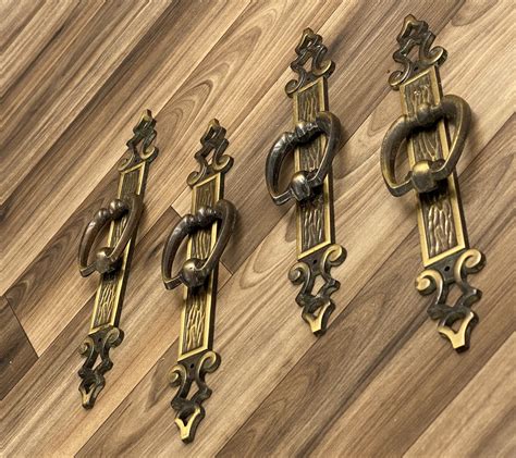 Ring cabinet pulls (11) wire cabinet pulls (37) on center measurement/spacing. Vintage Carriage House Cabinet Pulls handles, Reclaimed Hardware, Set of 4, Ornate antiqued ...