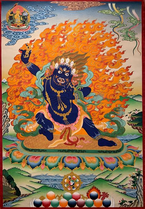 Vajrapani Tibetan Buddhist Thangka Painting Vajrapani Bodhisattva