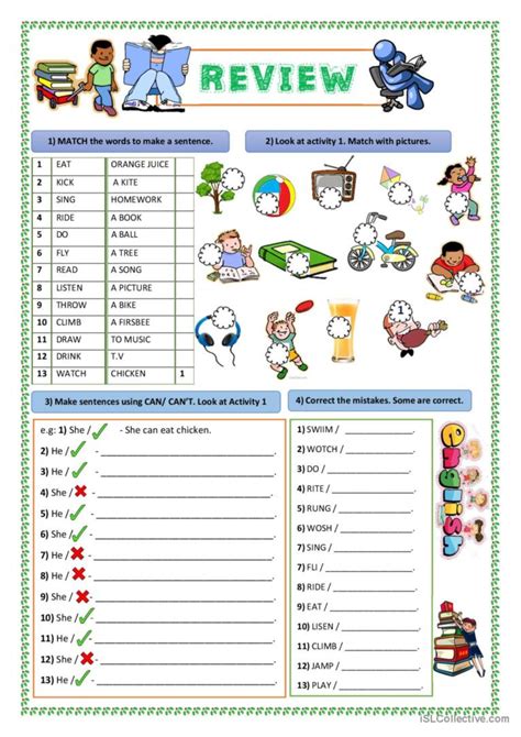 Can Cant Action Verbs English Esl Worksheets Pdf And Doc